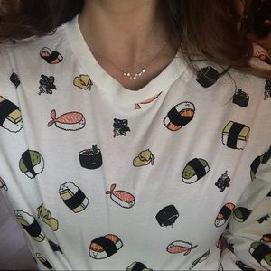 White Sushi Roll Graphic Shirt